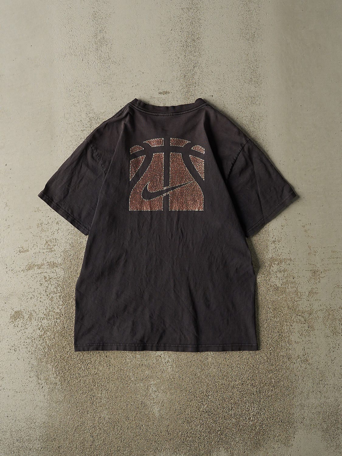 Vintage Y2K Faded Black Nike Hoops Tee (S/M)