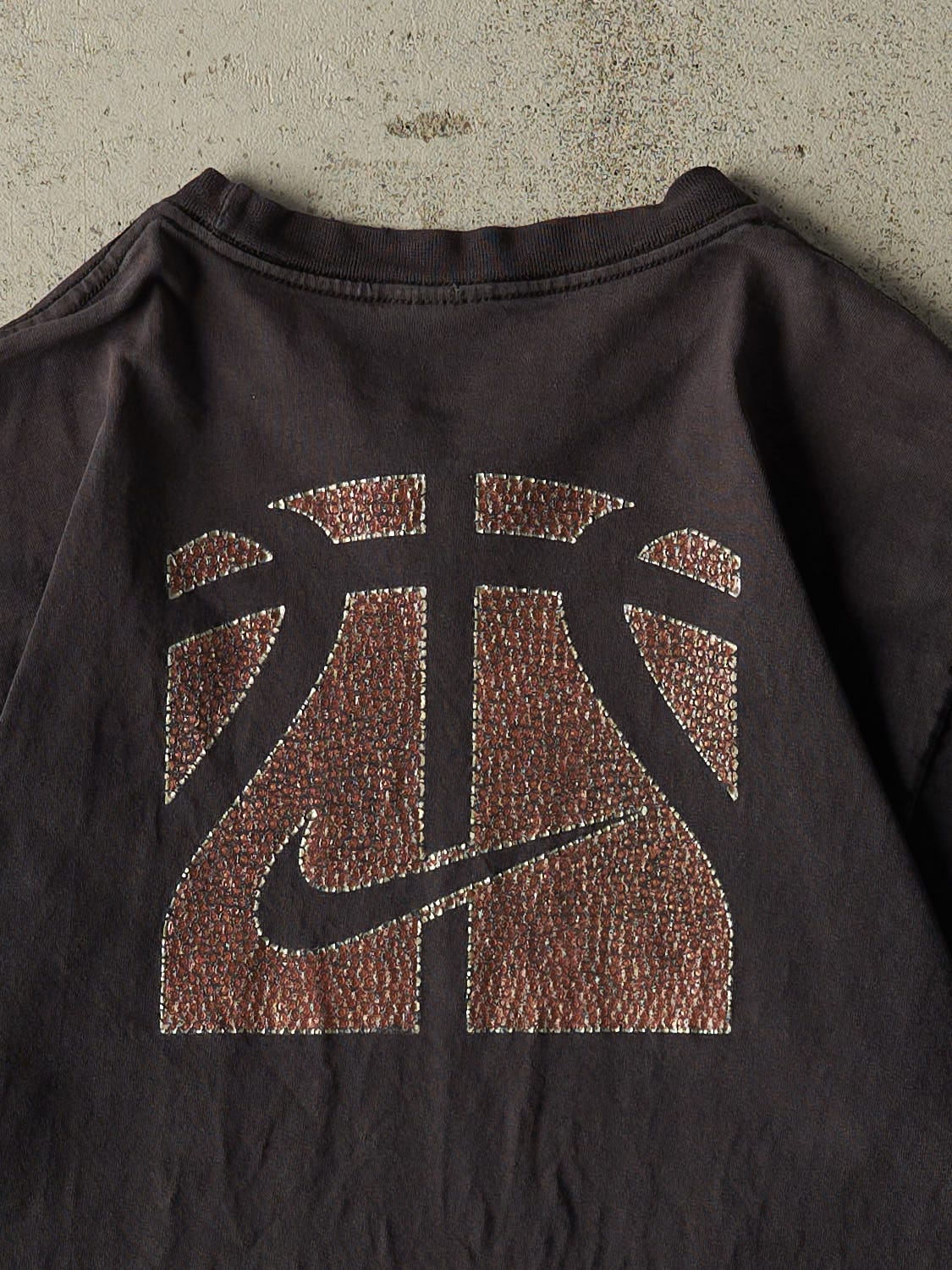 Vintage Y2K Faded Black Nike Hoops Tee (S/M)