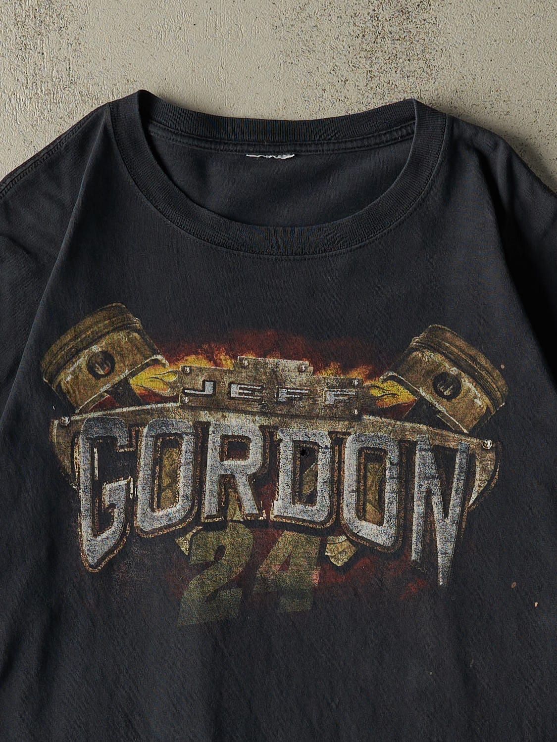 Vintage Y2K Faded Black Jeff Gordon Nascar Tee (XL)