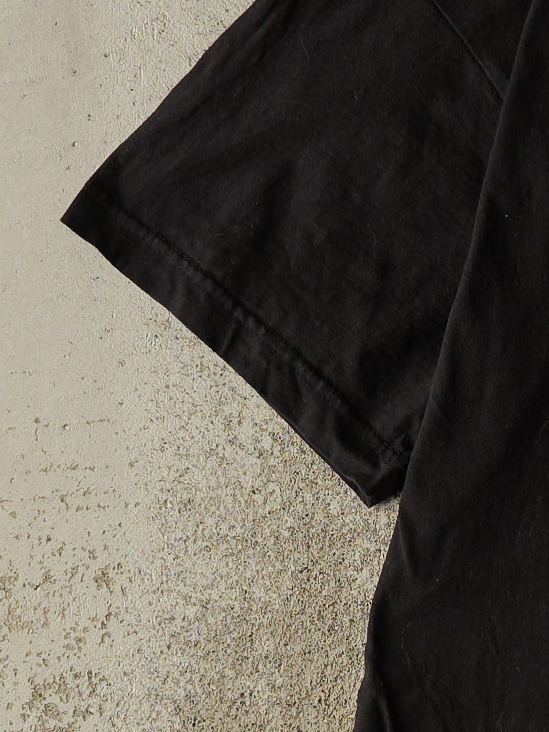 Vintage Y2K Black Flame Skull Tee (L/XL)