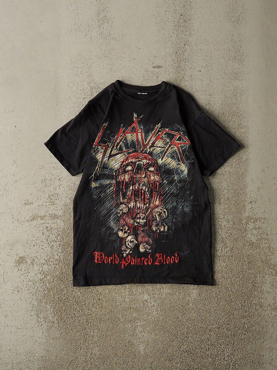 Vintage Y2K Black Slayer "World Painted Blood" Tee (XS/S)