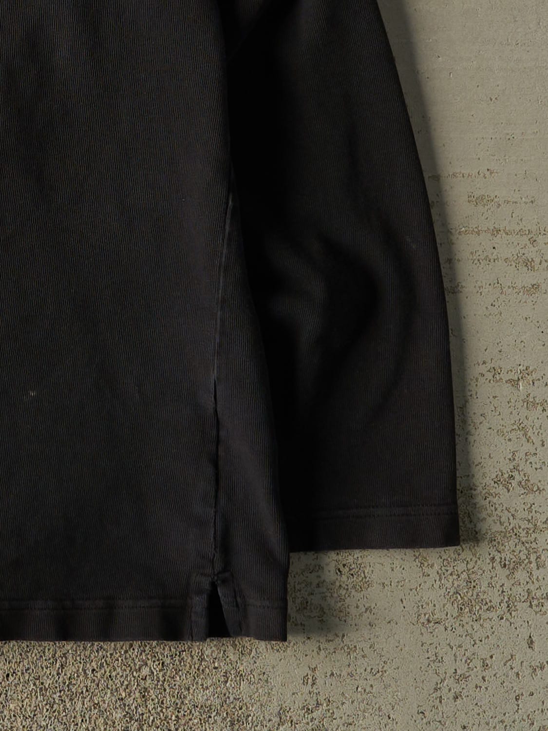 Vintage 99' Faded Black Harley Davidson Embroidered Quarter Button Long Sleeve (L/XL)