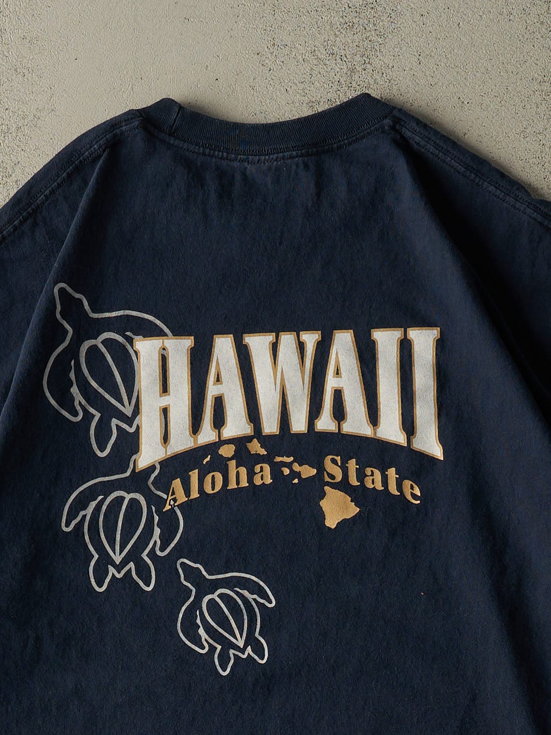 Vintage Y2K Navy Blue Hawaii Tee (XL)