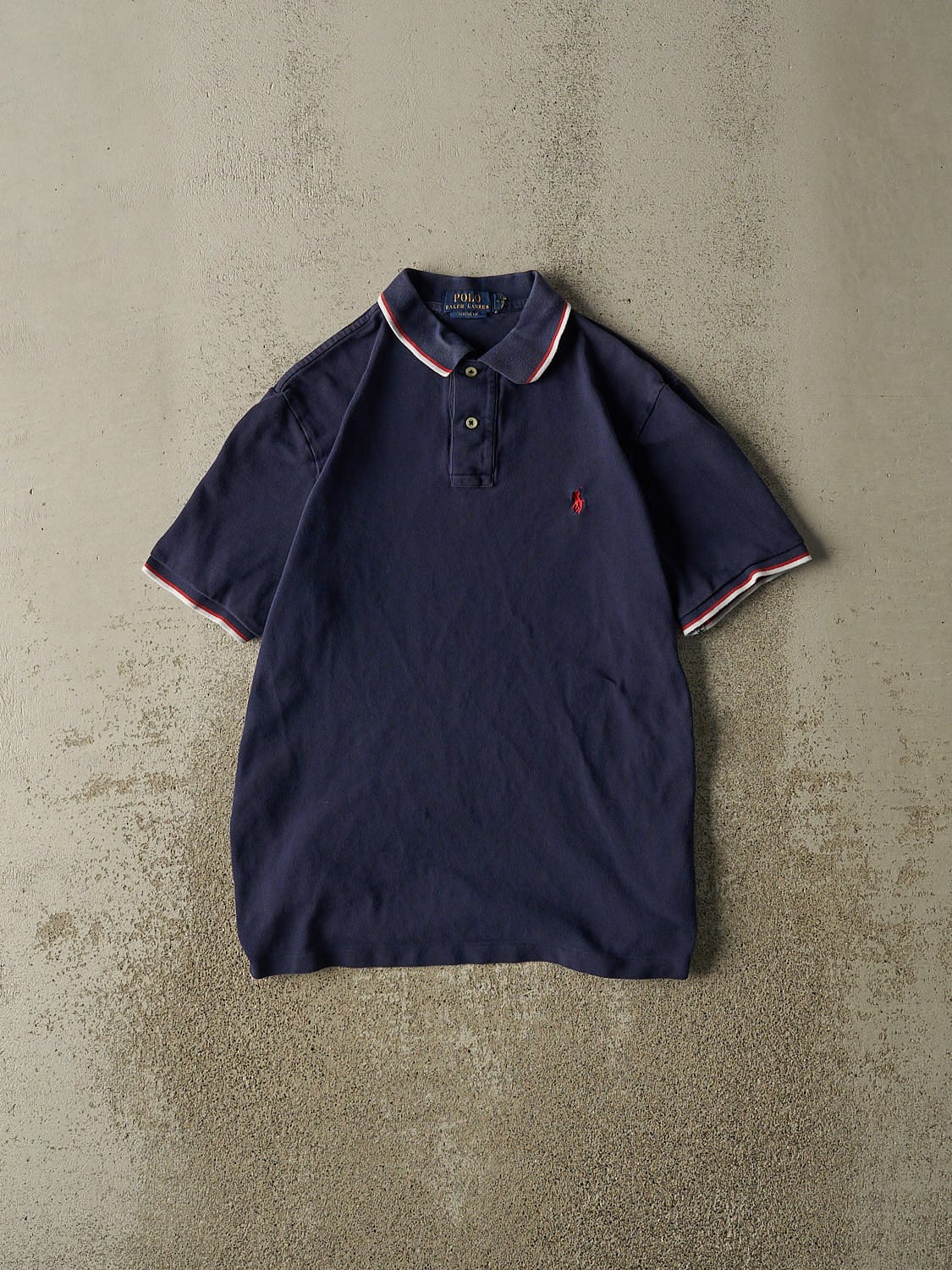 Vintage Y2K Navy Blue Polo Quarter Button Tee (M)