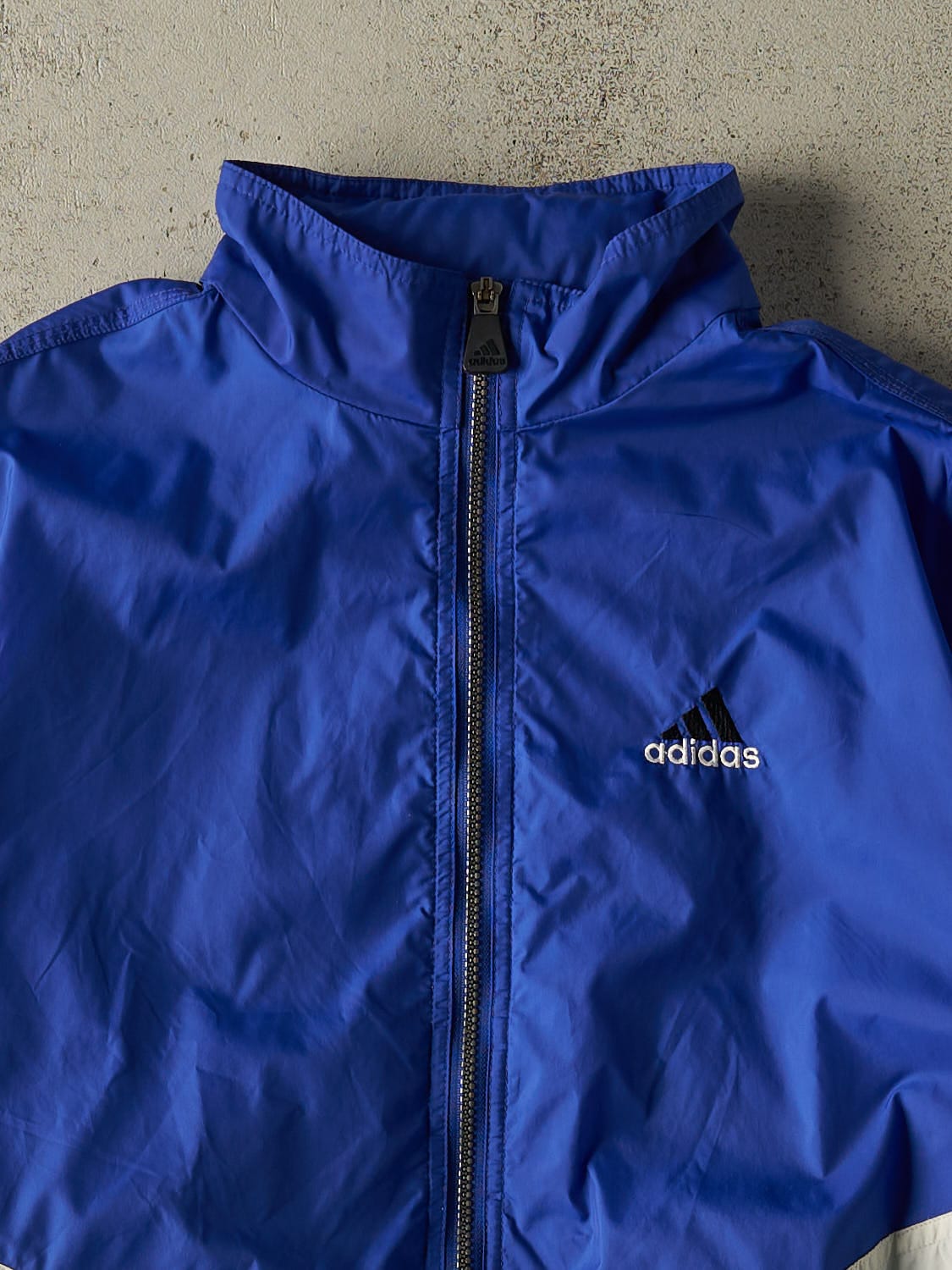 Vintage Y2K Blue Adidas Windbreaker Jacket (S/M)