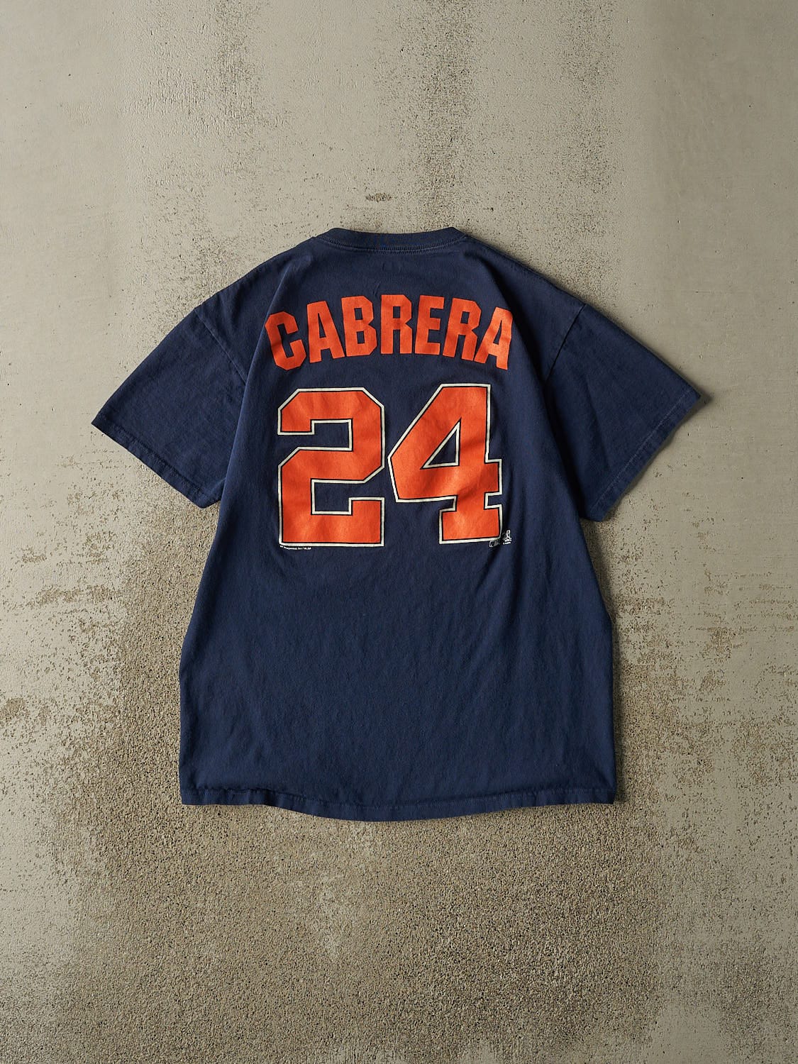 Vintage Y2K Navy Blue Detroit Tigers #24 Miguel Cabrera Tee (M/L)