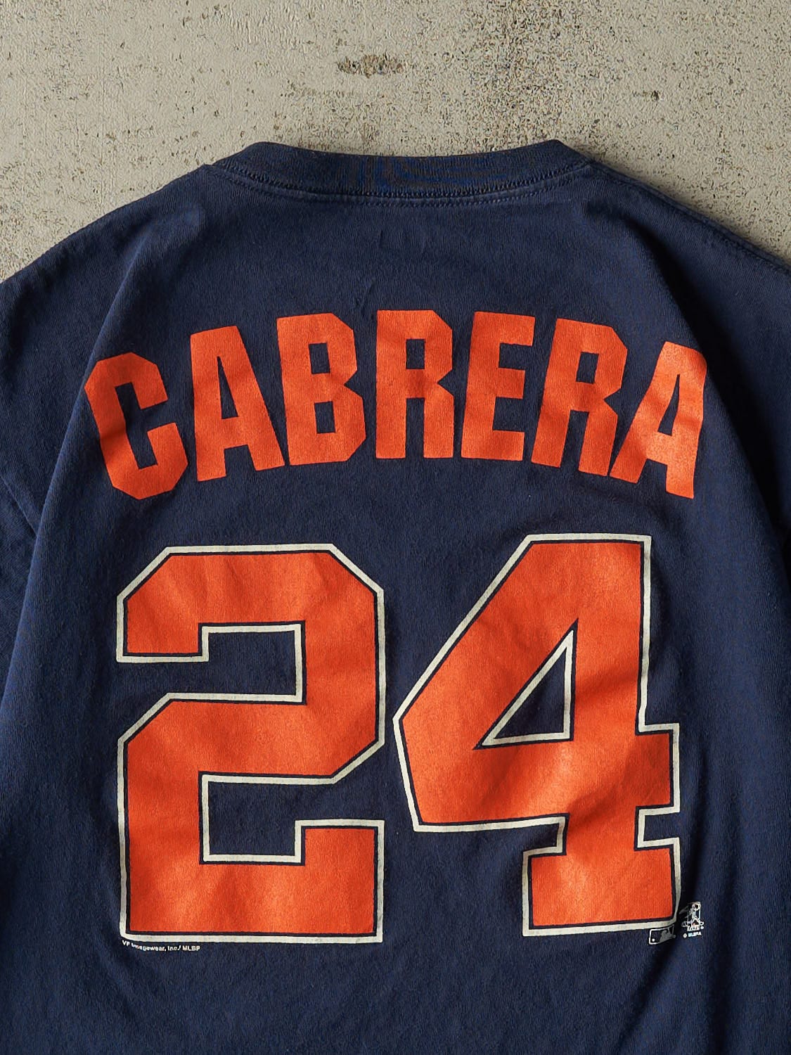 Vintage Y2K Navy Blue Detroit Tigers #24 Miguel Cabrera Tee (M/L)