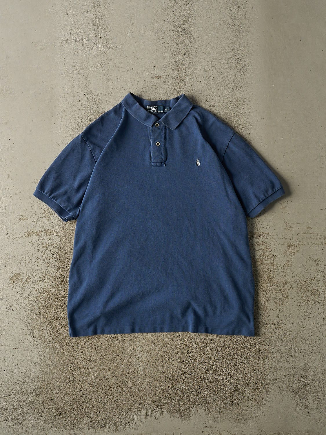 Vintage 90s Blue Polo Quarter Button Tee (XL)