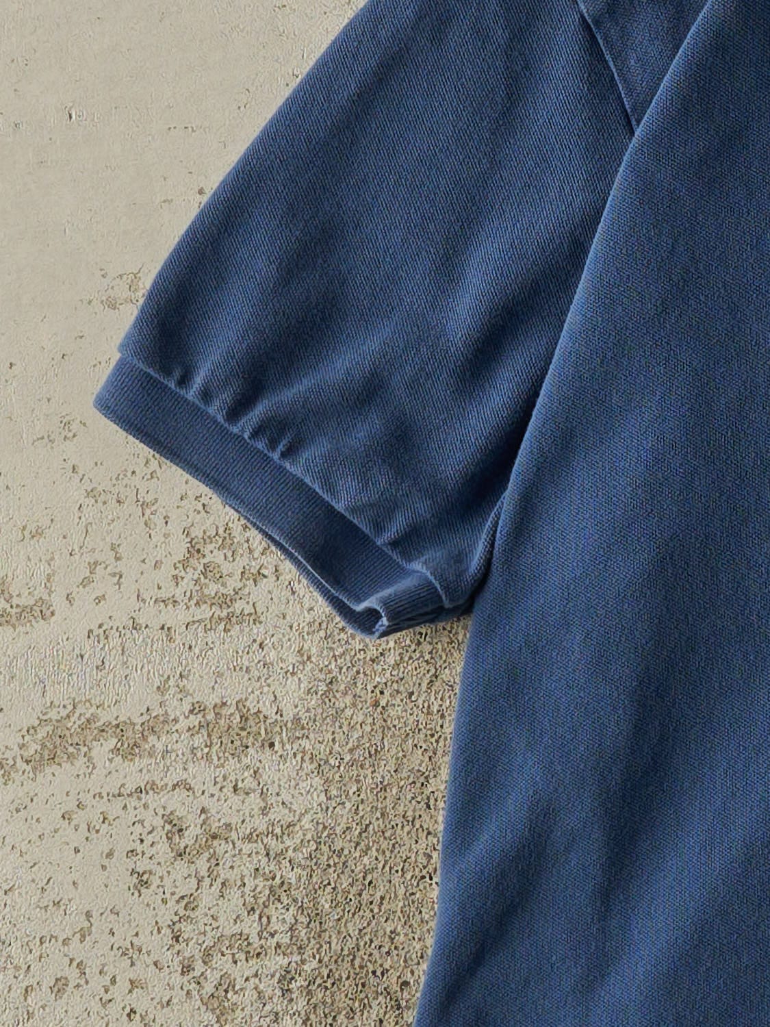 Vintage 90s Blue Polo Quarter Button Tee (XL)