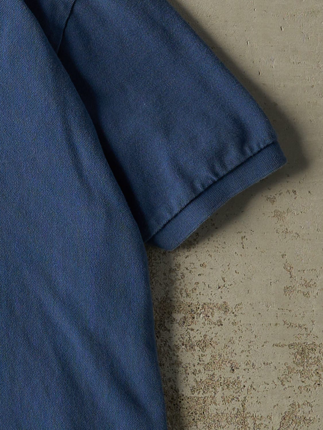 Vintage 90s Blue Polo Quarter Button Tee (XL)
