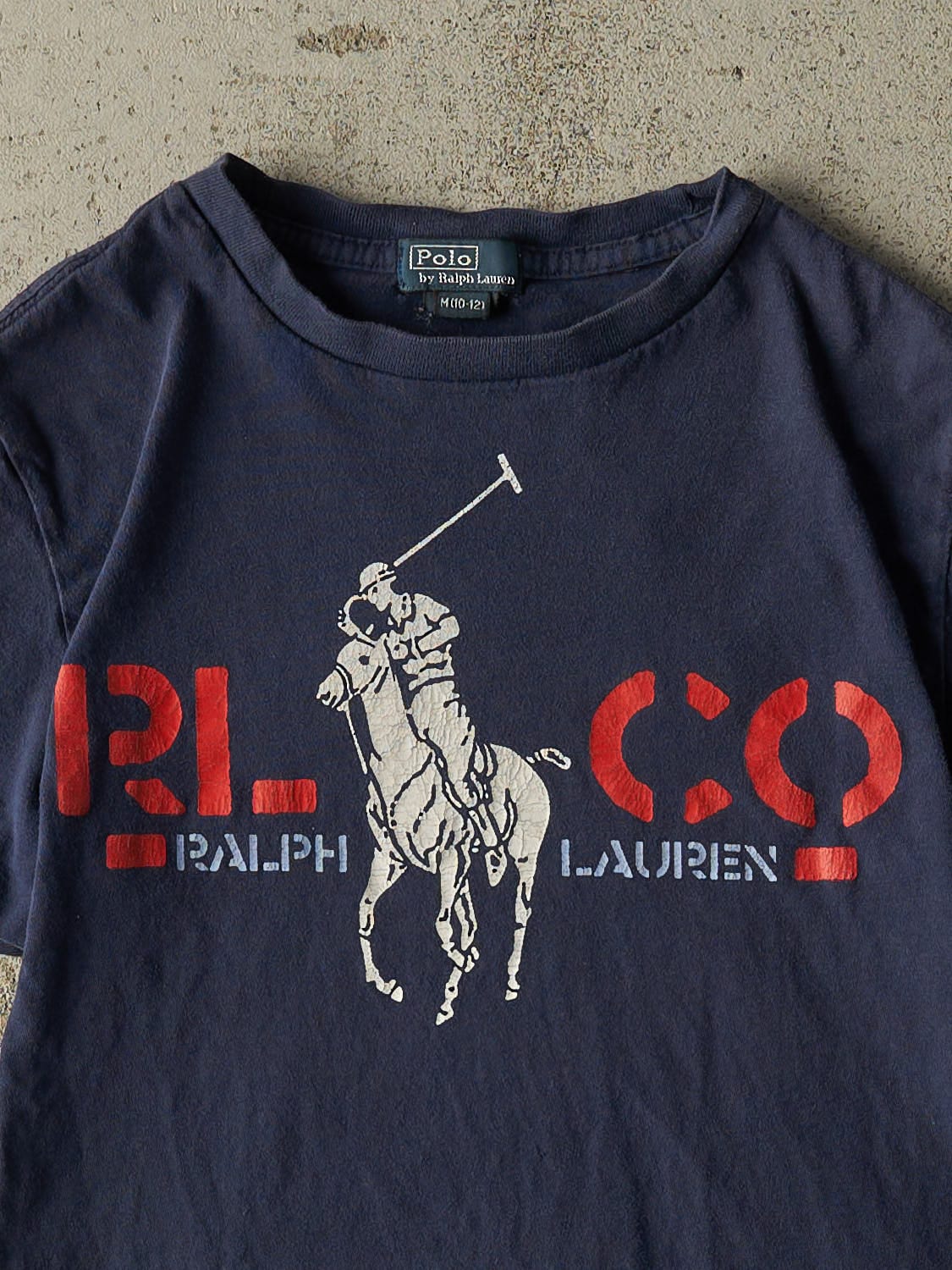 Vintage 90s Navy Blue Polo Baby Tee (XXS)
