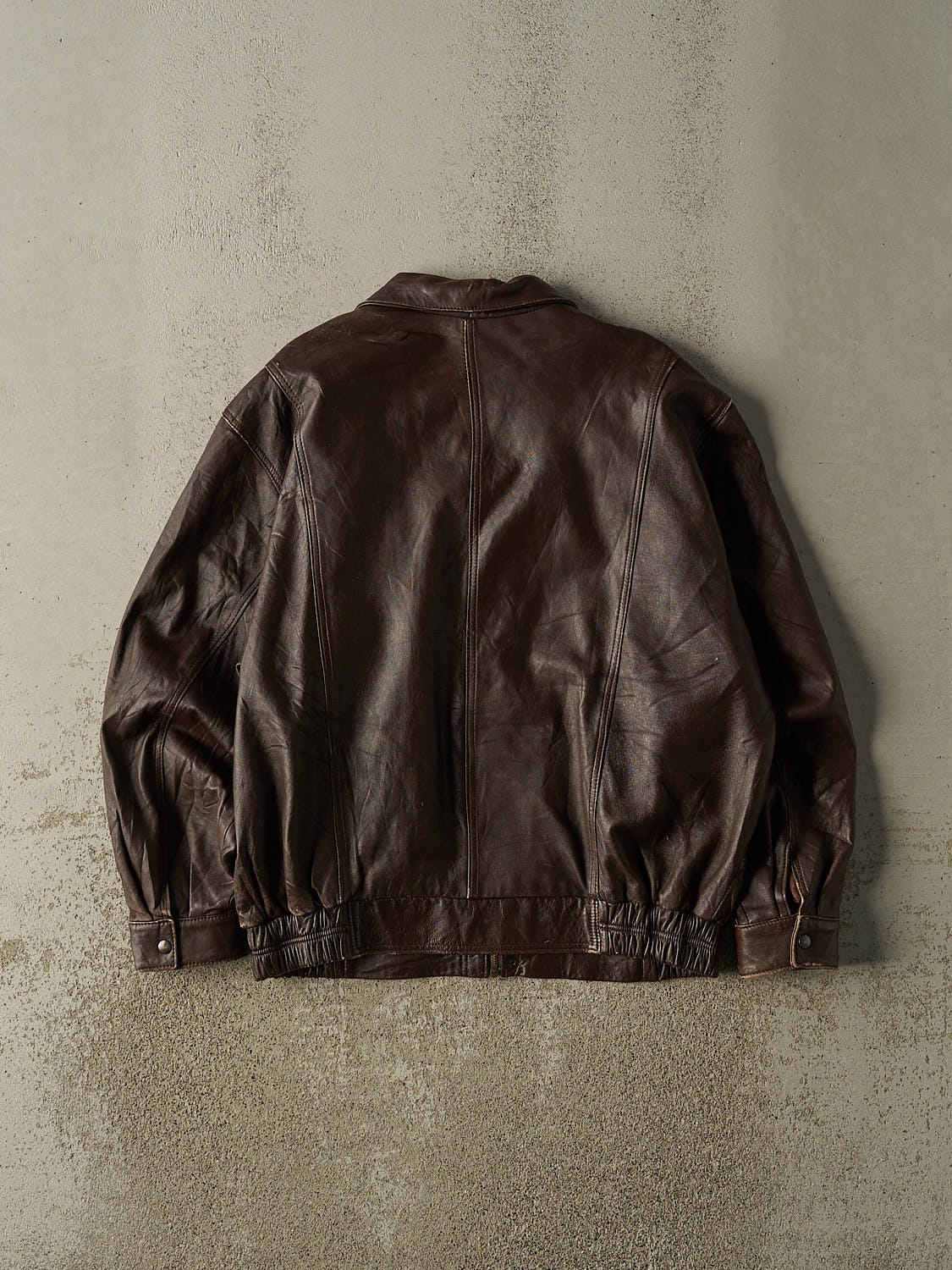 Vintage 80s Brown Leather Bomber Jacket (L/XL) – Rebalance Vintage