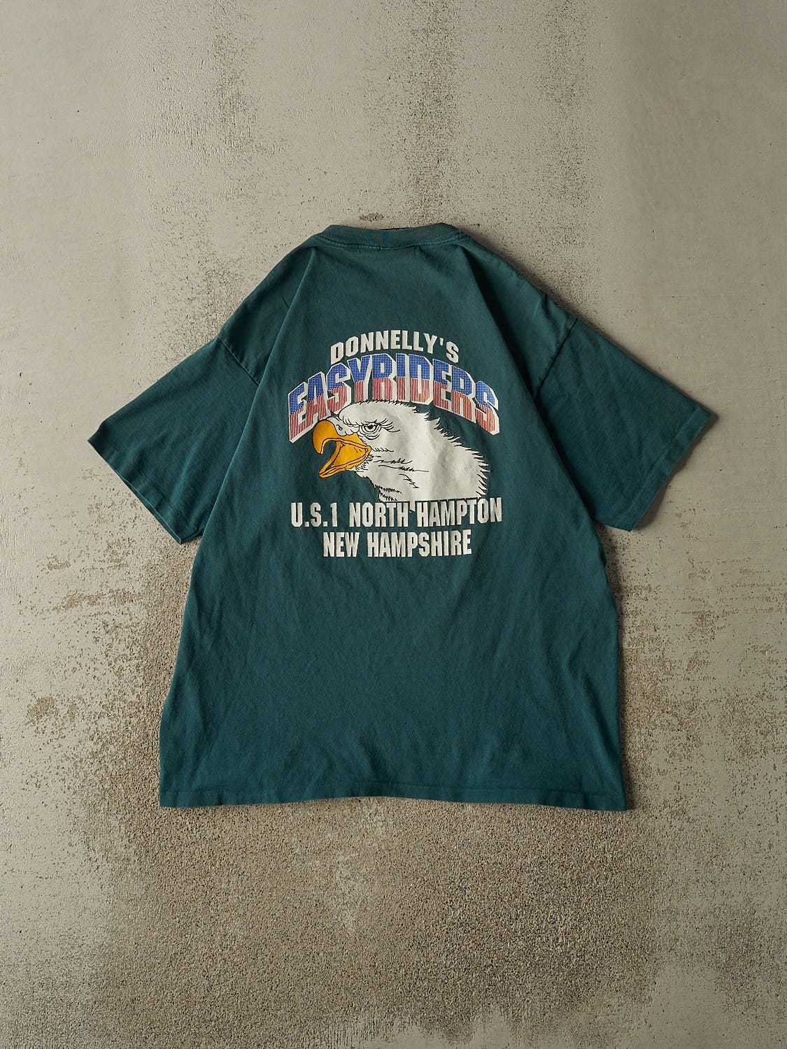 Vintage 90s Green Harley Davidson North Hampton NH Single Stitch Tee (L/XL)