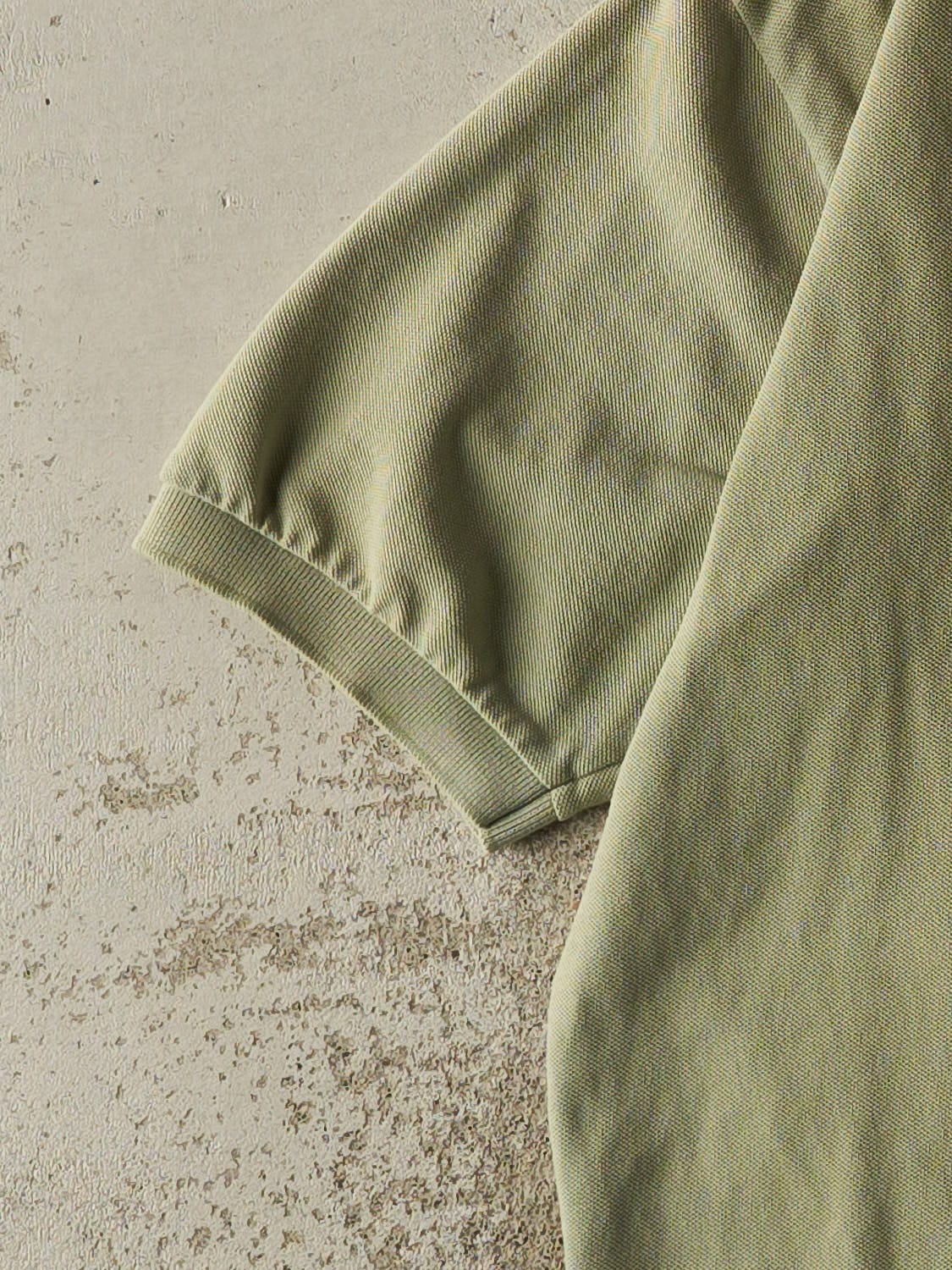 Vintage 90s Pastel Green Polo Quarter Button Tee (L)