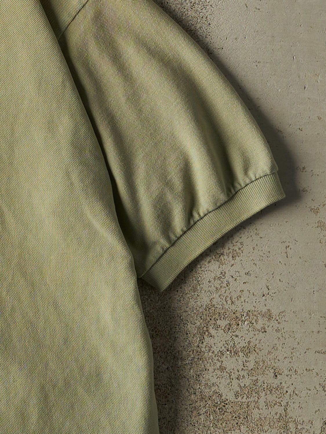 Vintage 90s Pastel Green Polo Quarter Button Tee (L)