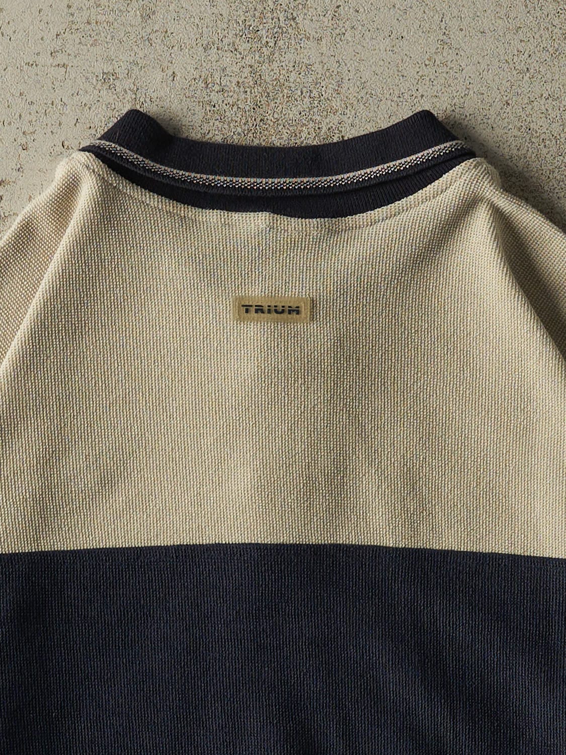 Vintage Y2K Beige Dodge, Jeep & Chrysler Quarter Button Long Sleeve (XL/XXL)