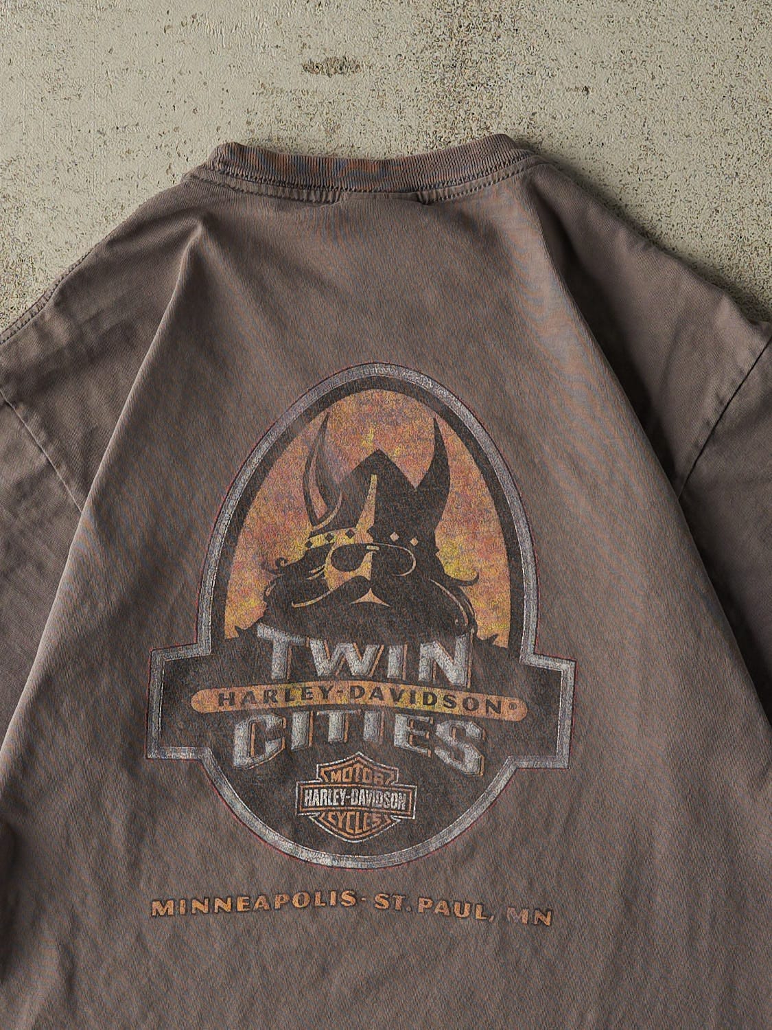 Vintage 03' Grey Harley Davidson St. Paul MN Pocket Tee (M/L)