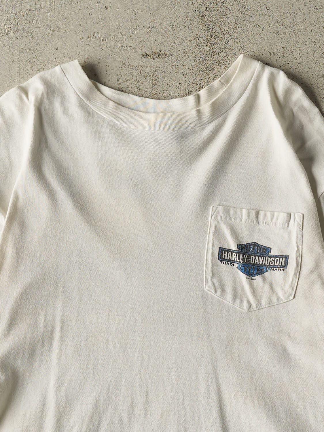 Vintage 13' White Harley Davidson Marquette MI Long Sleeve (M/L)