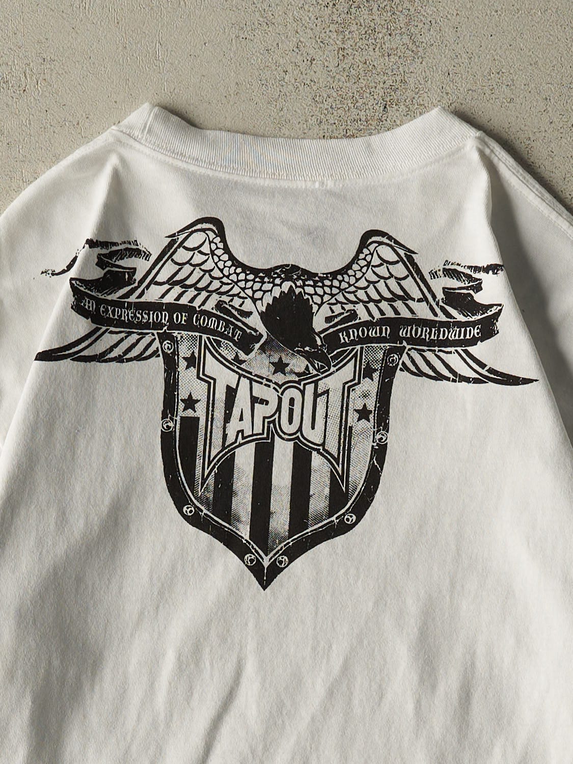 Vintage Y2K White Tapout Tee (M/L)