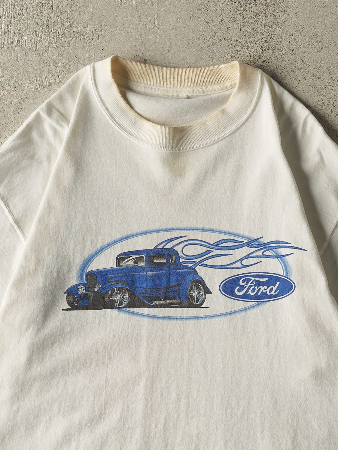 Vintage Y2K White Ford  Racing Tee (L/XL)