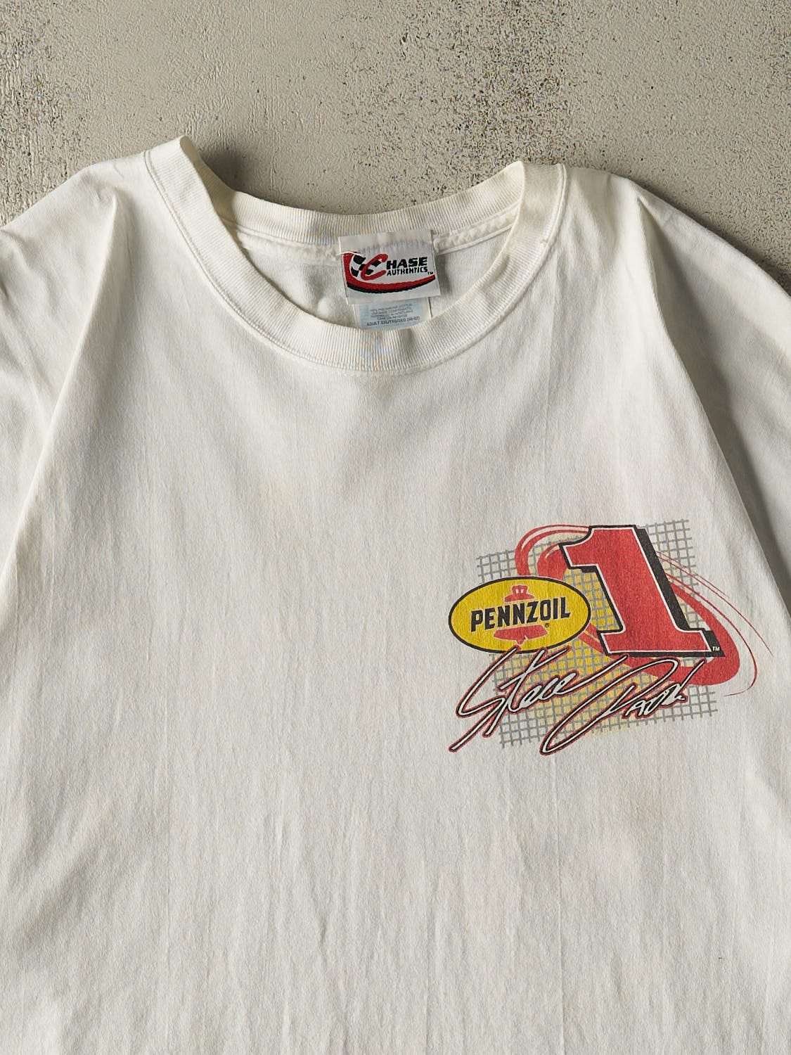 Vintage Y2K White Steve Park Nascar Tee (XXL)