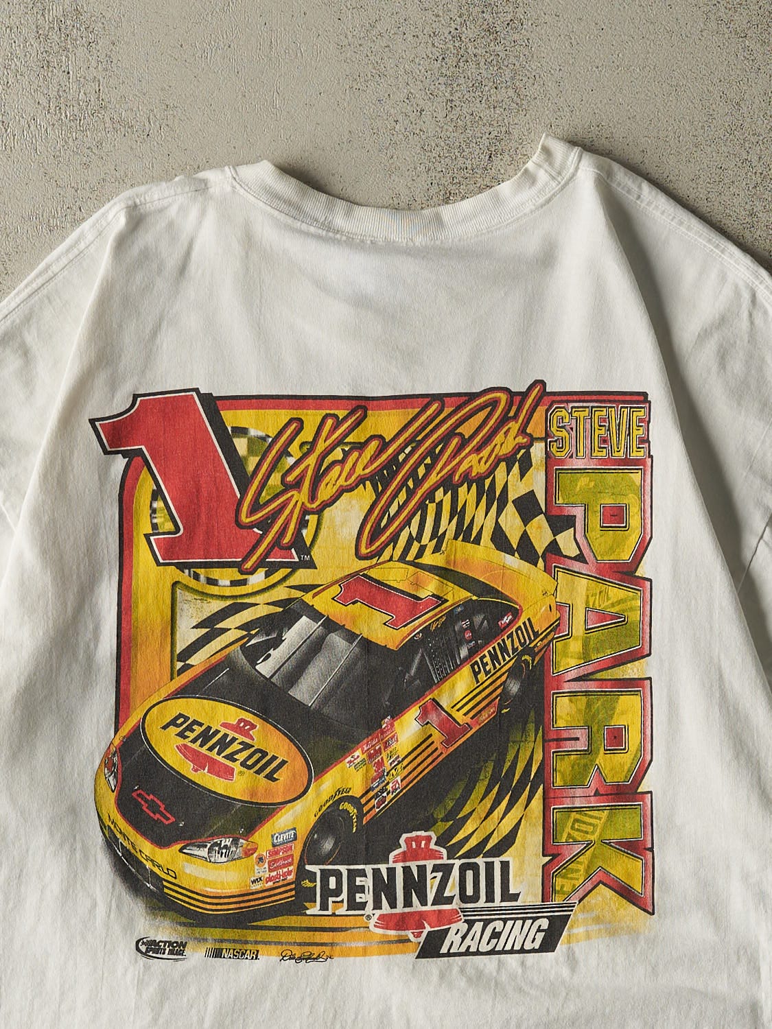 Vintage Y2K White Steve Park Nascar Tee (XXL)