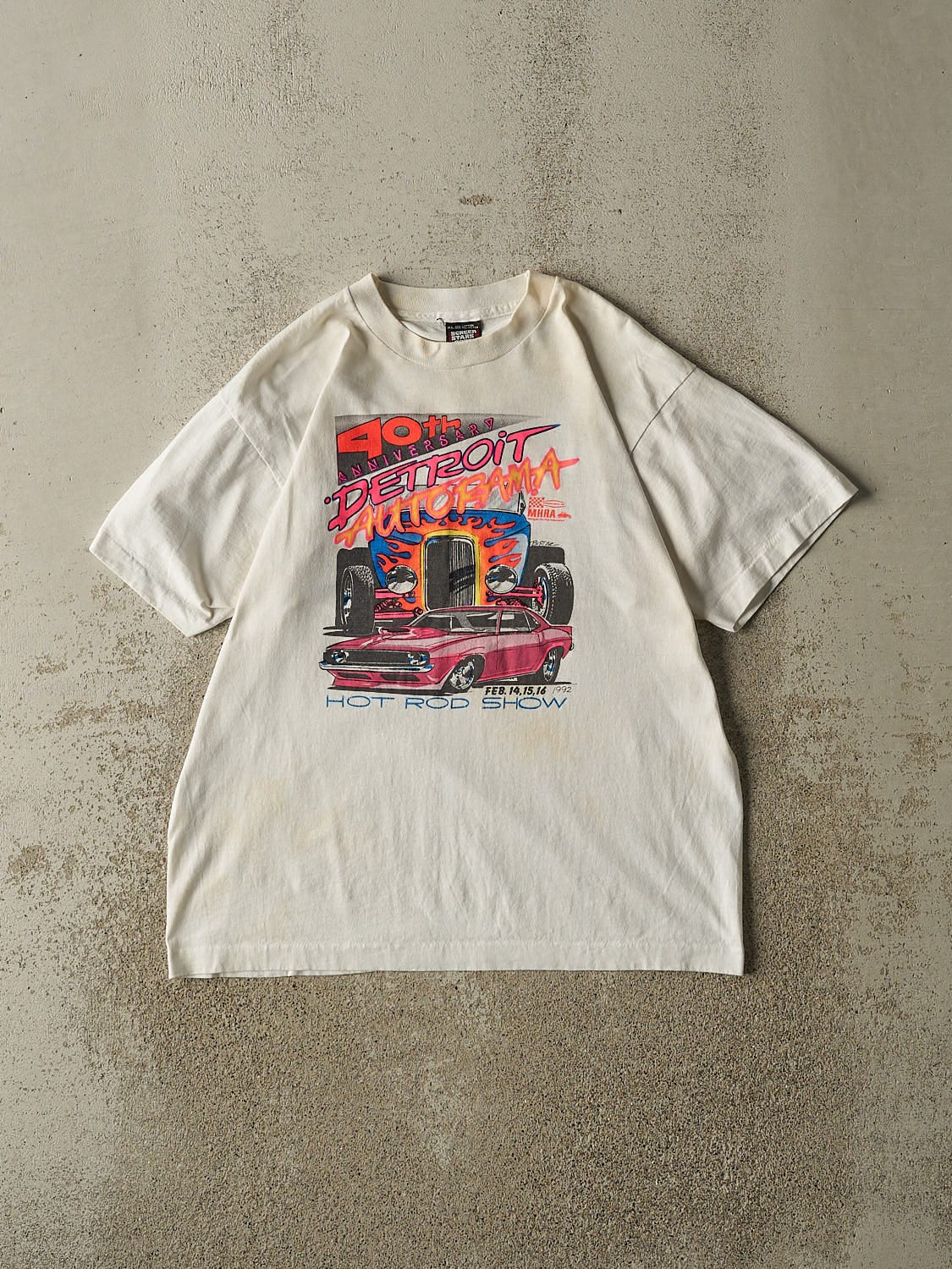 Vintage 92' White Detroit Hot Rod Show Single Stitch Tee (M)