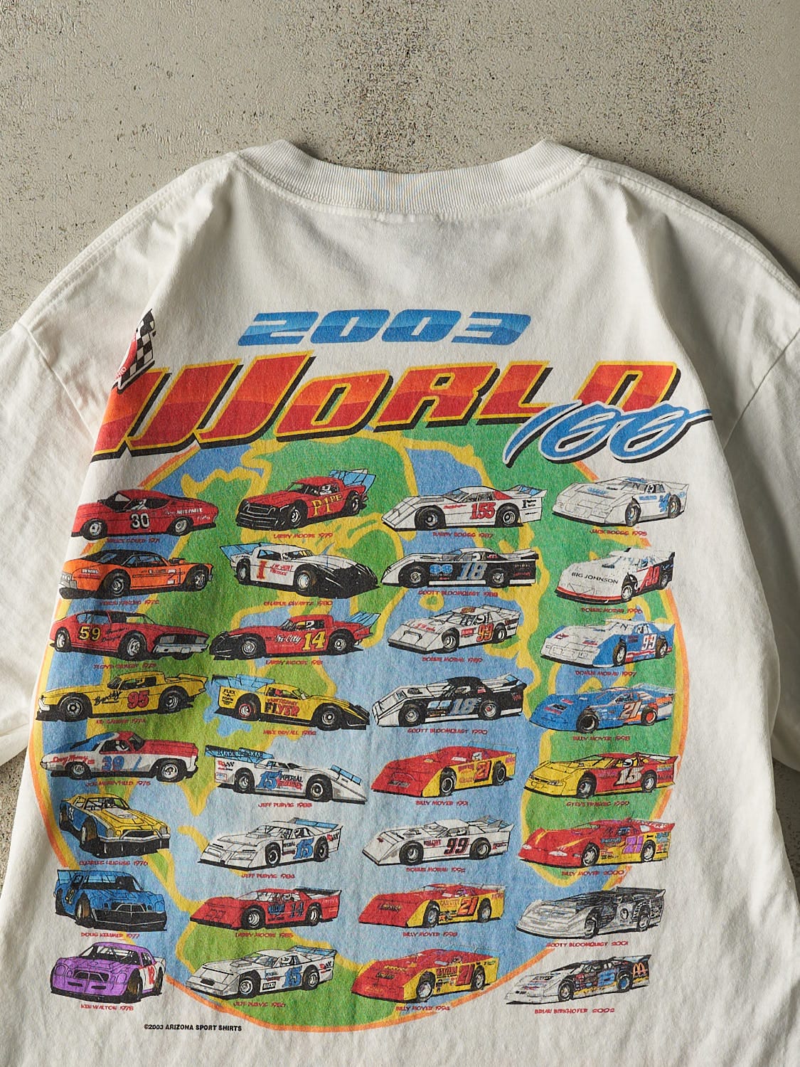 Vintage 03' White The World 100 Racing Tee (L/XL)