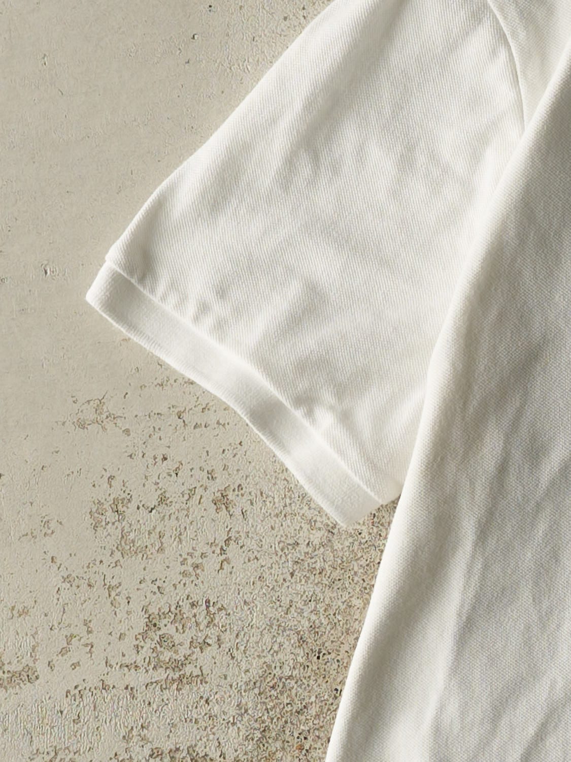 Vintage Y2K White Polo Quarter Button Tee (L)