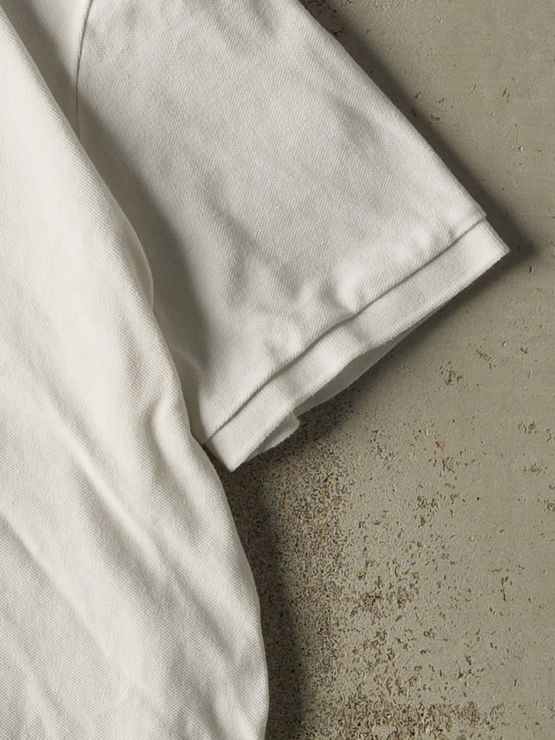 Vintage Y2K White Polo Quarter Button Tee (L)