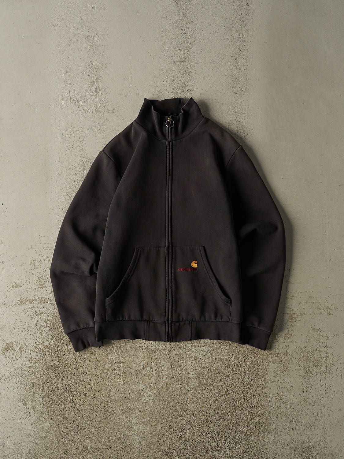 Vintage Y2K Black Carhartt Thermal Lined Zip Up Sweater (S/M)