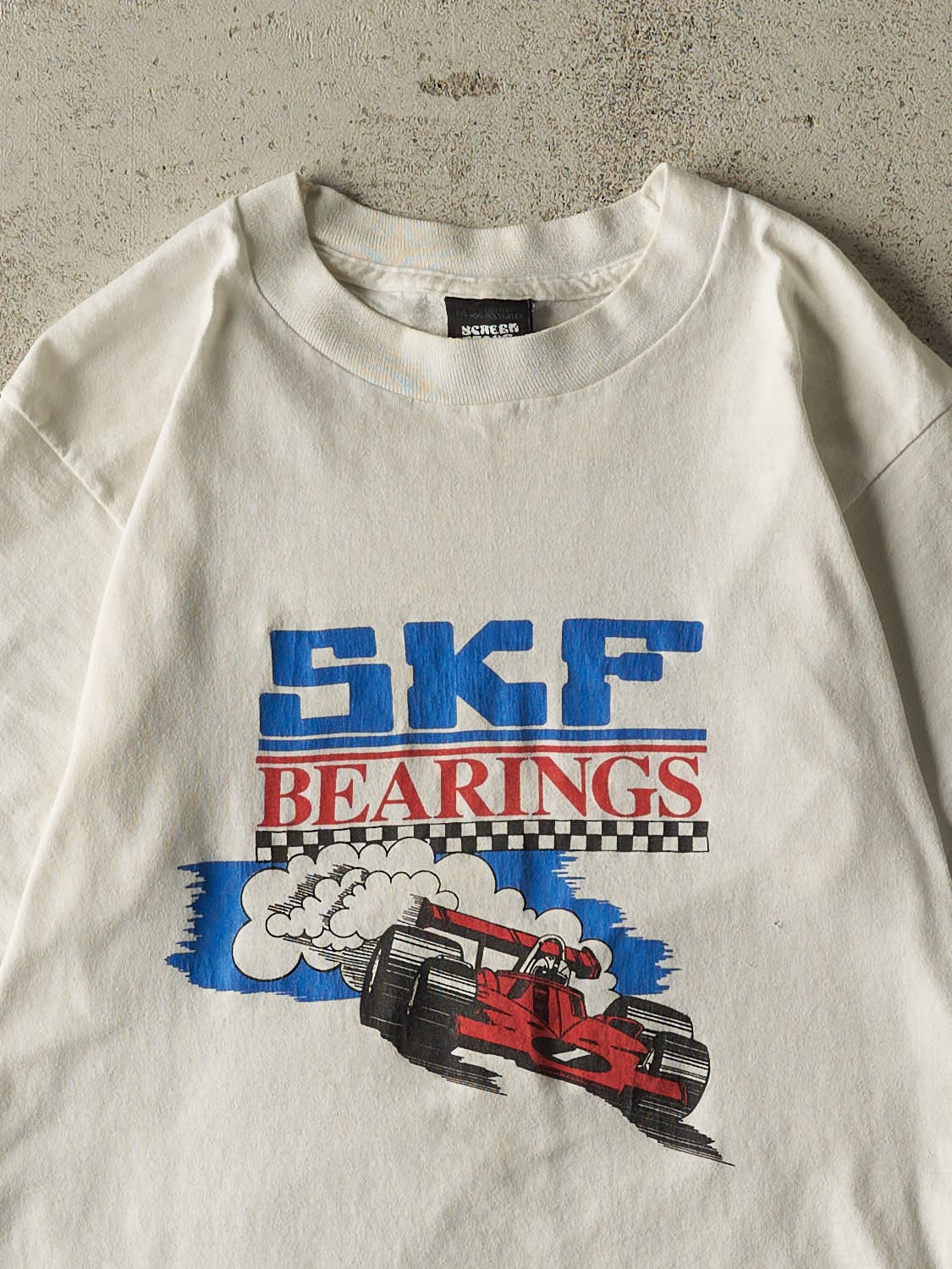 Vintage 80s White SKF Bearings Single Stitch Tee (XS/S)