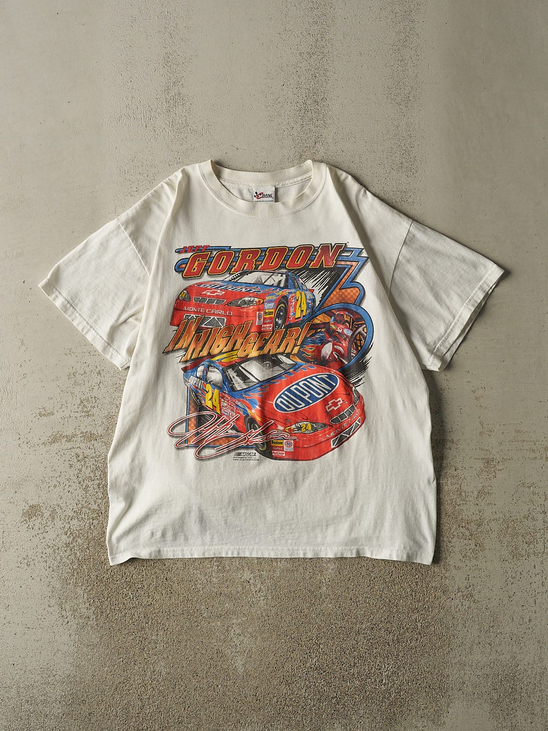 Vintage 01' White Jeff Gordon Nascar Tee (XL/XXL)