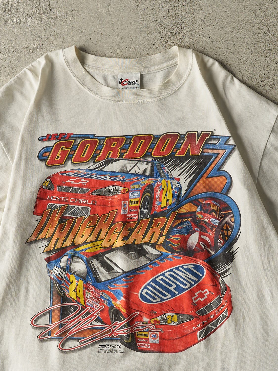 Vintage 01' White Jeff Gordon Nascar Tee (XL/XXL)