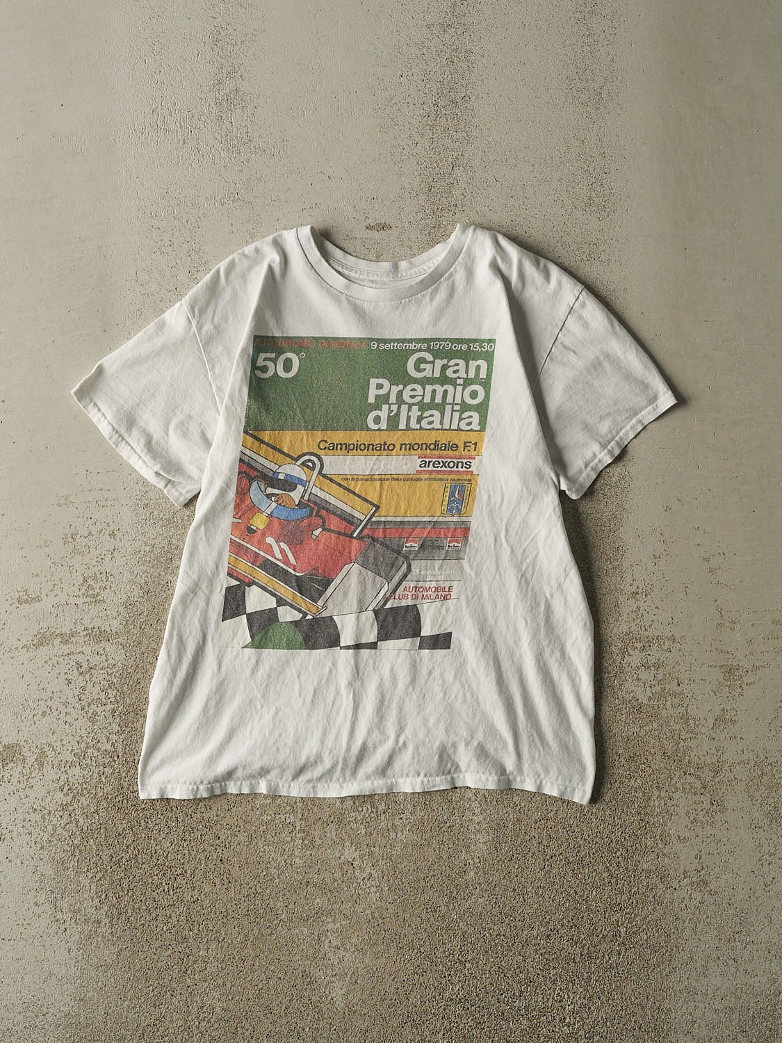 Vintage Y2K White Gran Premio D'Italia Racing Tee (M/L)