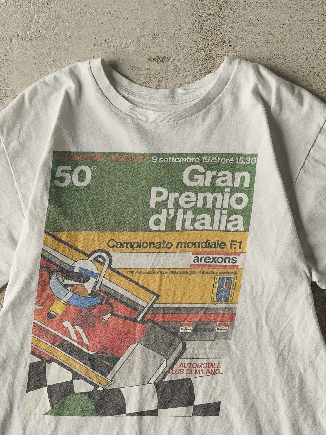 Vintage Y2K White Gran Premio D'Italia Racing Tee (M/L)