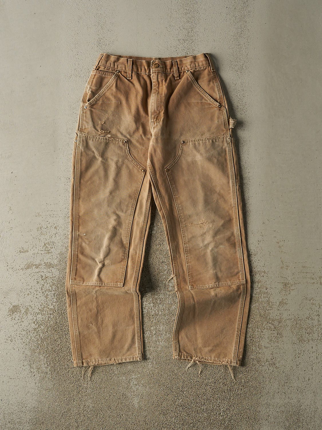 Vintage 90s Beige Carhartt Double Knee Carpenter Pants (27x29)