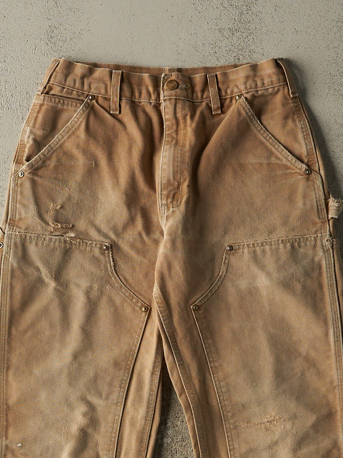Vintage 90s Beige Carhartt Double Knee Carpenter Pants (27x29)