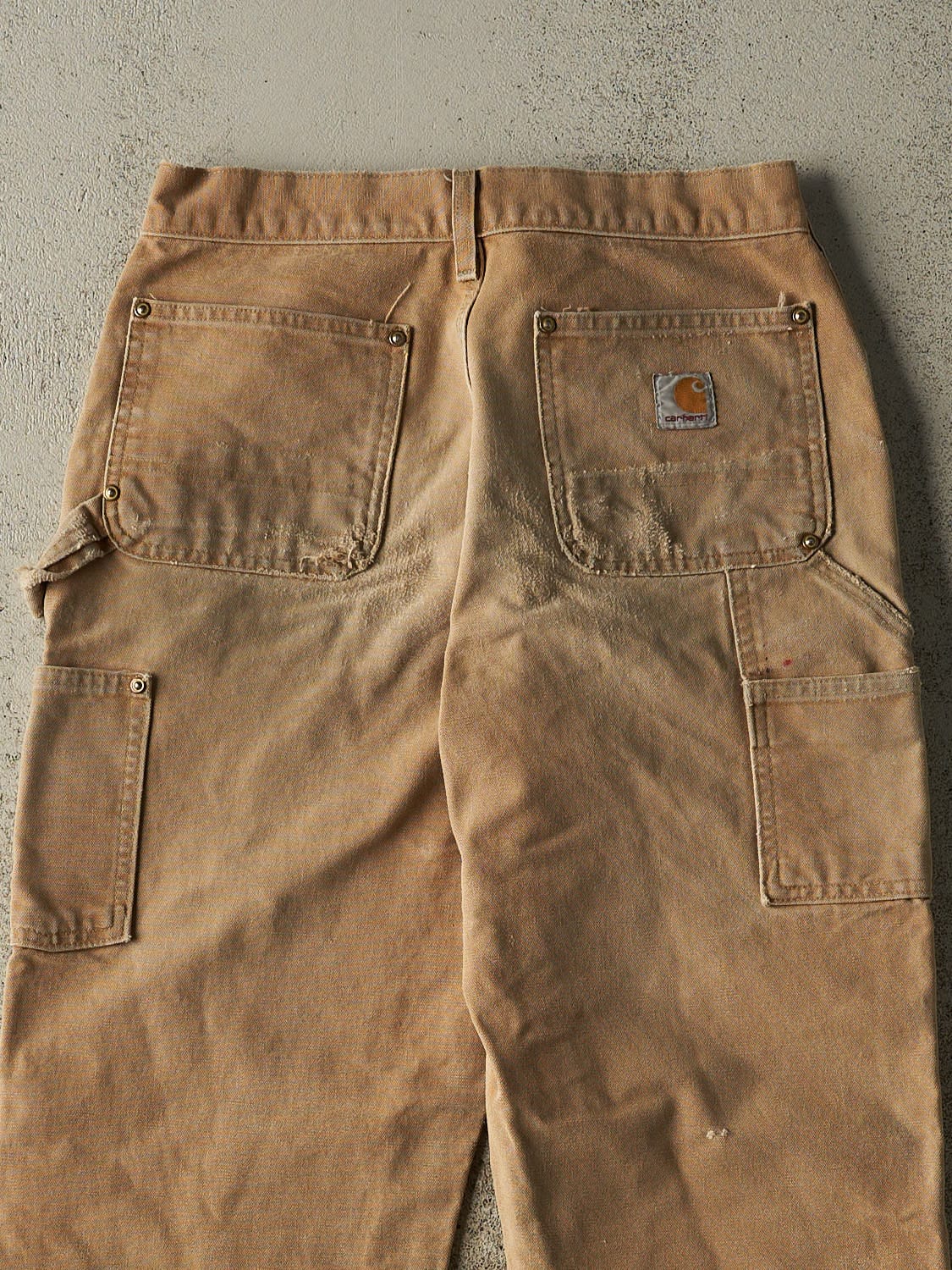 Vintage 90s Beige Carhartt Double Knee Carpenter Pants (27x29)
