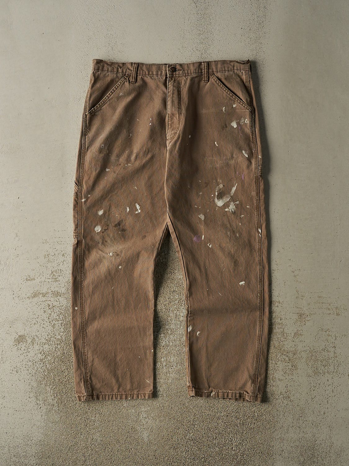 Vintage 90s Sun Faded Brown Rustler Carpenter Pants (37x30.5)