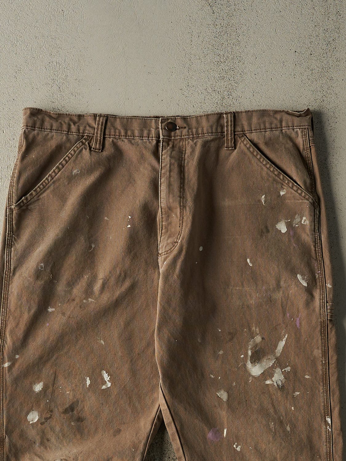 Vintage 90s Sun Faded Brown Rustler Carpenter Pants (37x30.5)