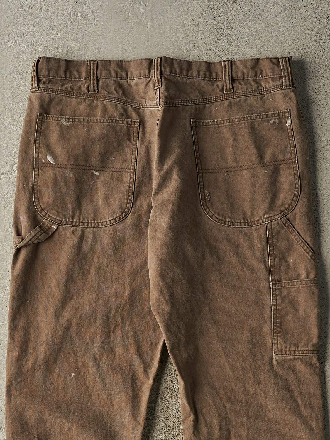 Vintage 90s Sun Faded Brown Rustler Carpenter Pants (37x30.5)