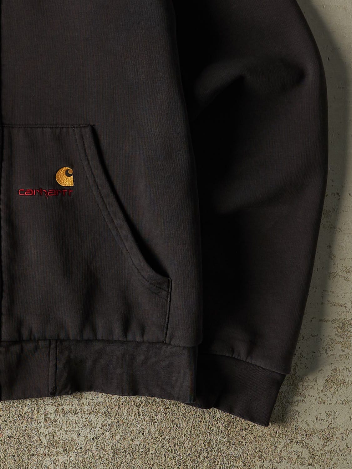 Vintage Y2K Black Carhartt Thermal Lined Zip Up Sweater (S/M)