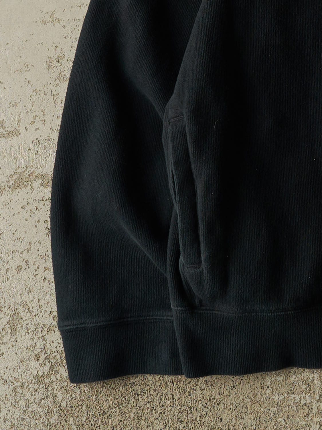 Vintage 90s Black Polo Zip Up Textured Sweater (XL)