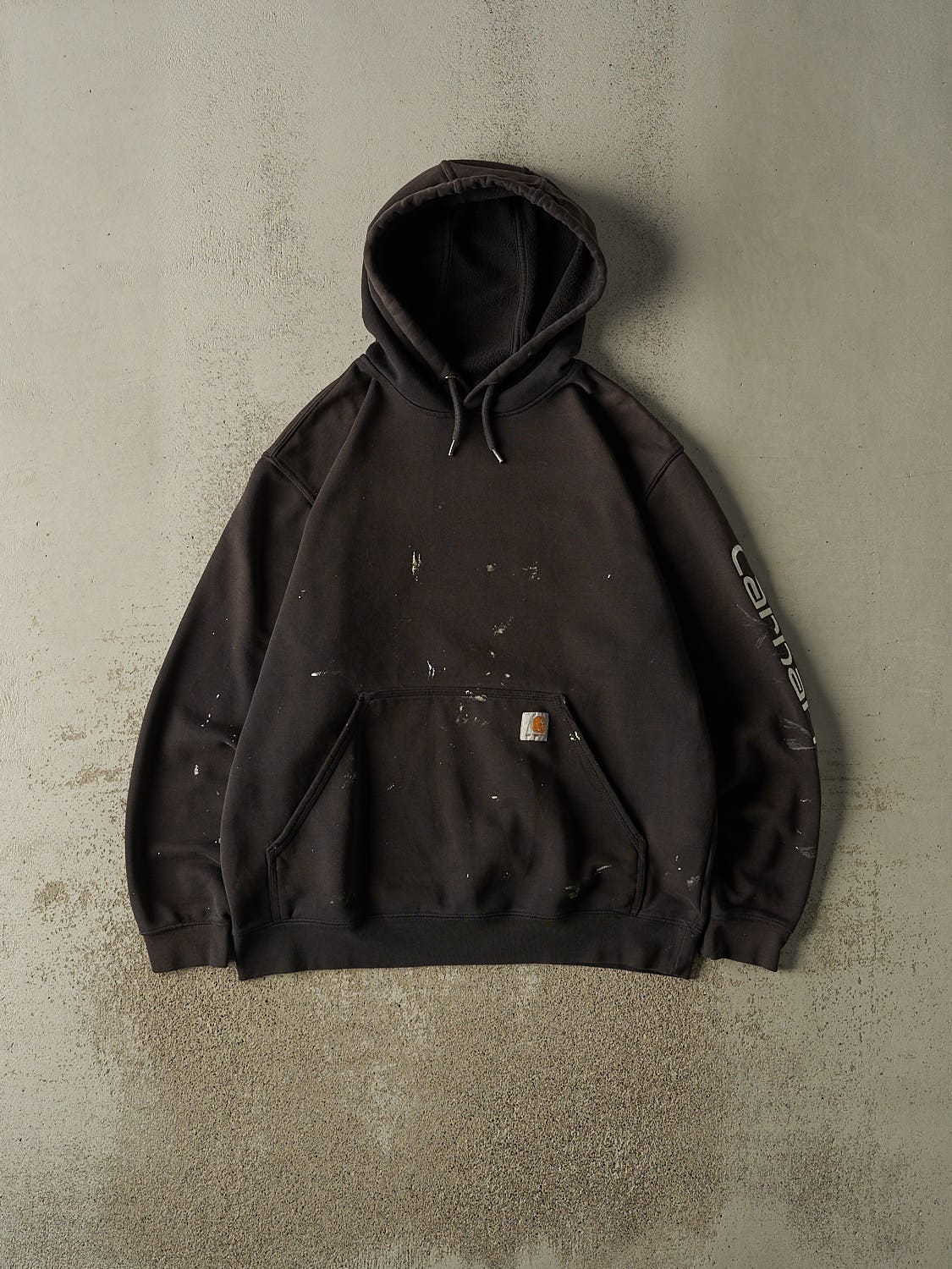 Vintage Y2K Faded Black Carhartt Hoodie (XL)