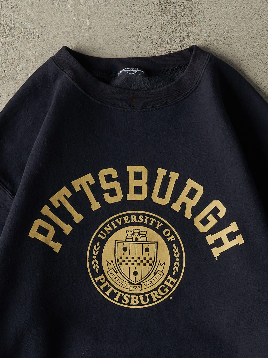 Vintage Y2K Navy Blue University of Pittsburgh Champion Crewneck (M/L)