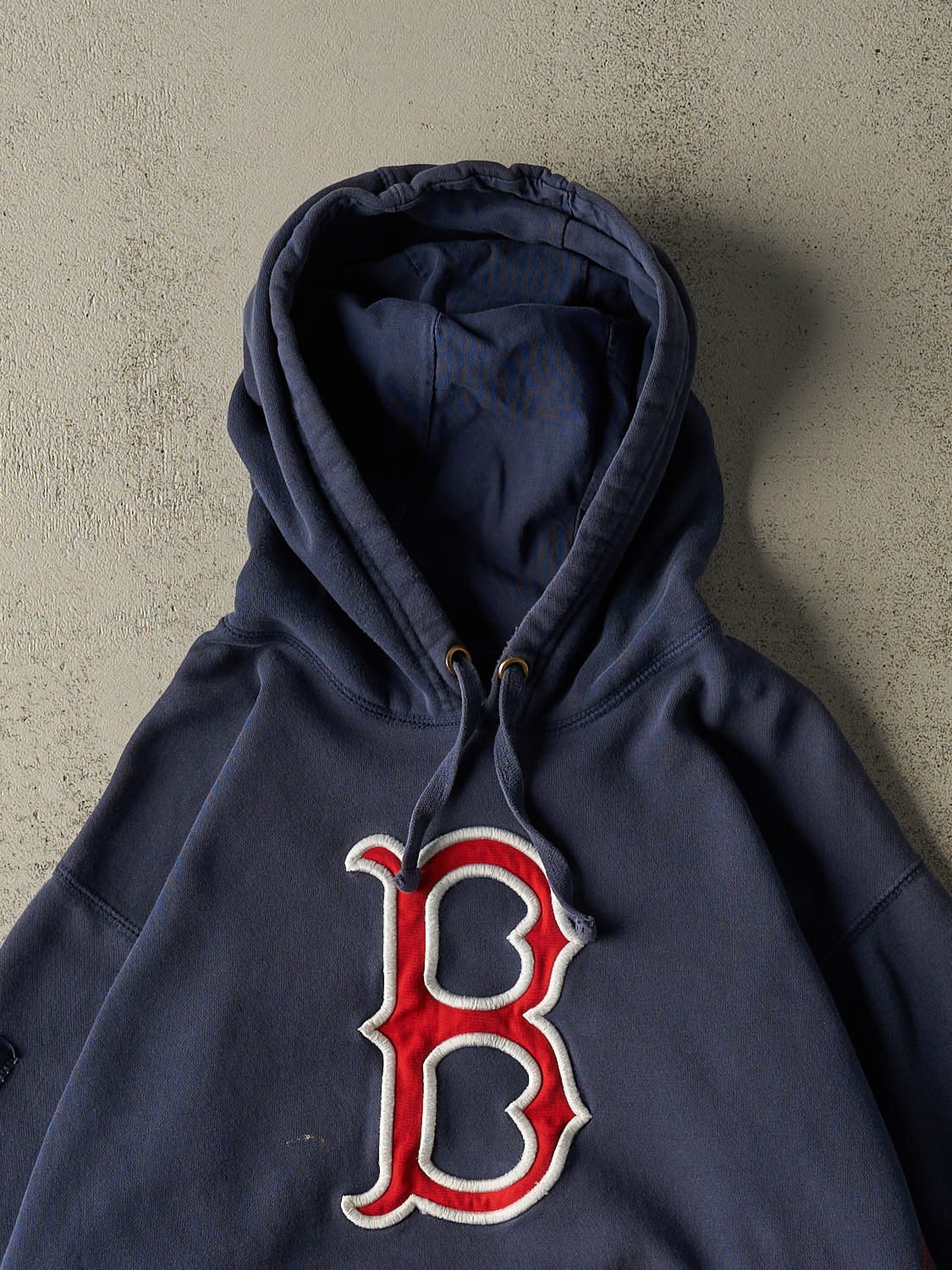 Vintage Y2K Navy Blue Boston Red Sox Embroidered Hoodie (L/XL)