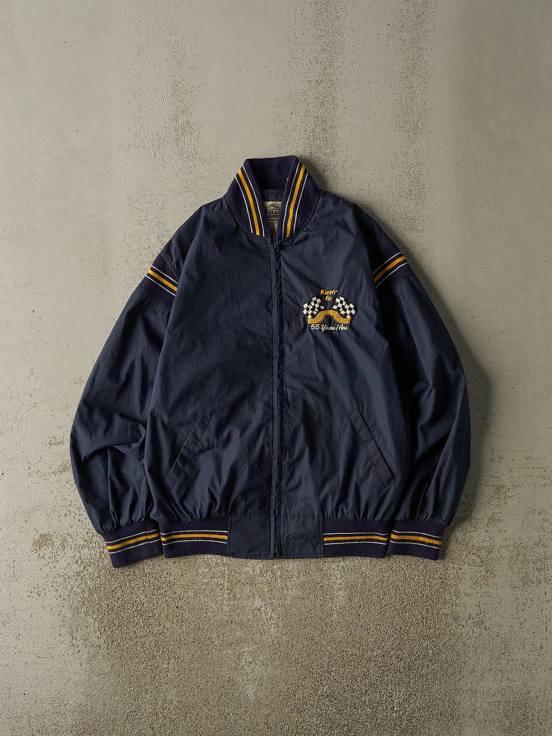 Vintage 90s Navy Blue Bomber Embroidered Jacket (M/L)