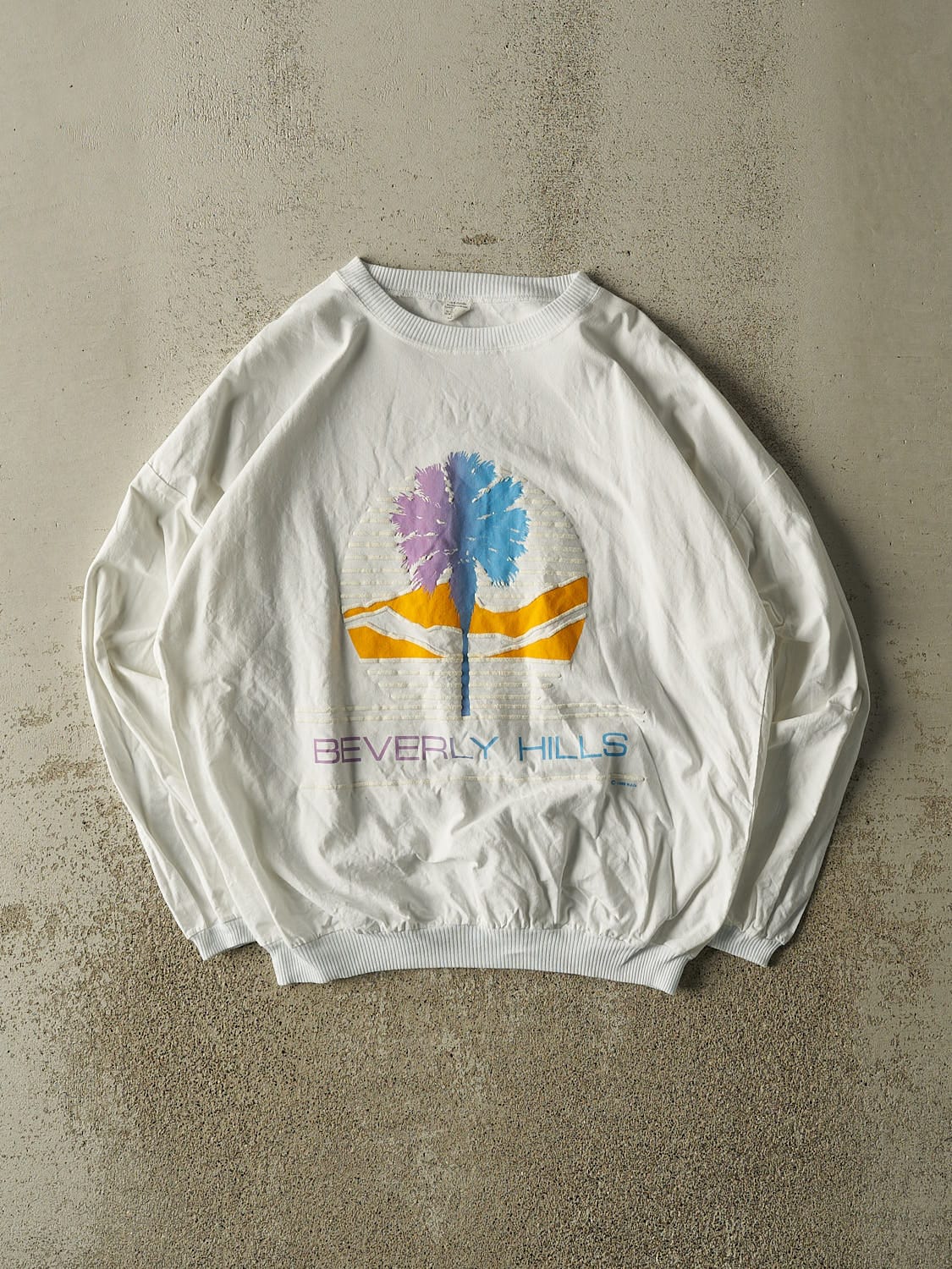 Vintage 80s White Beverly Hills Lightweight Crewneck (M/L)