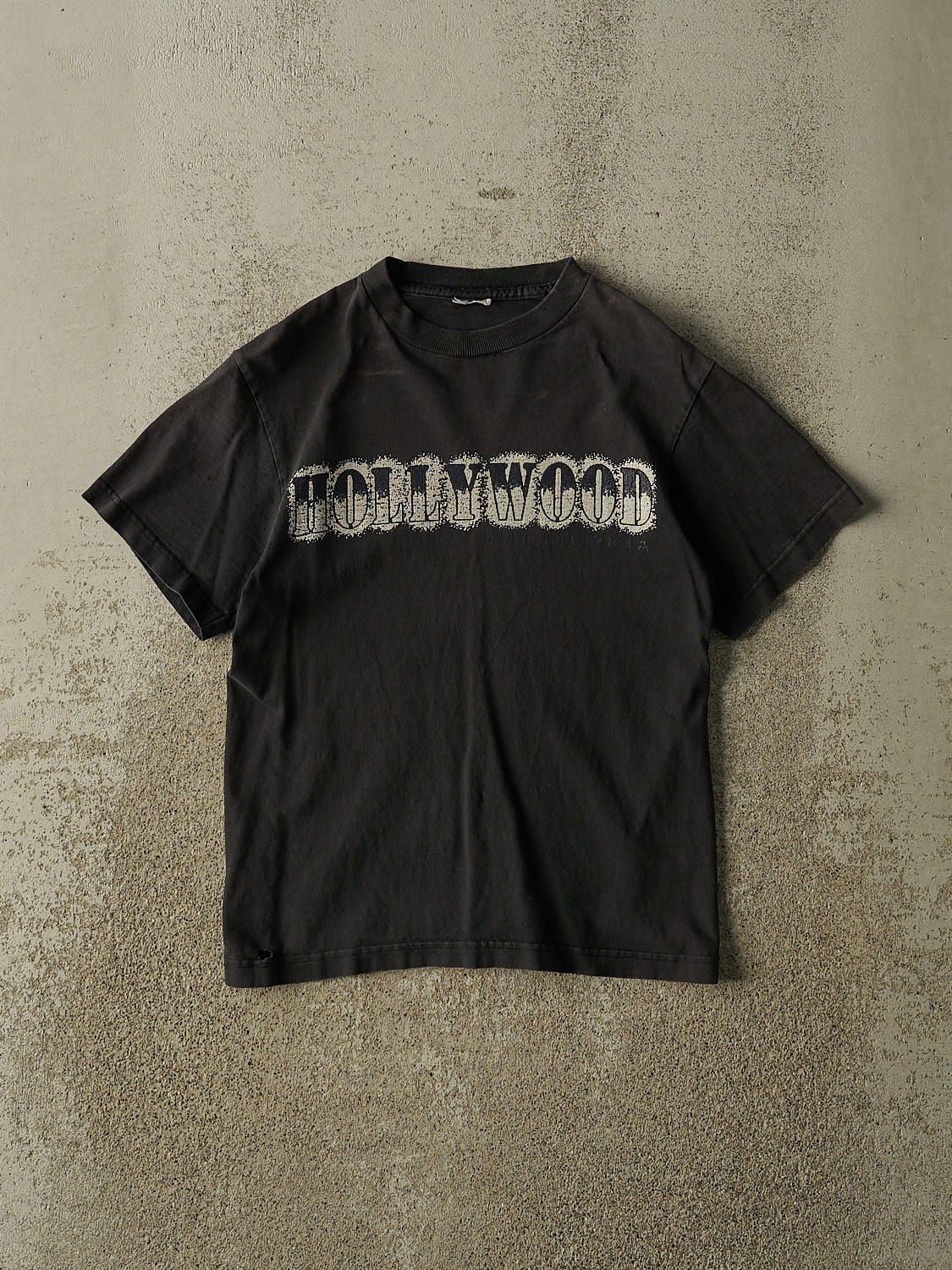 Vintage 90s Faded Black Hollywood Baby Tee (XXS/XS)
